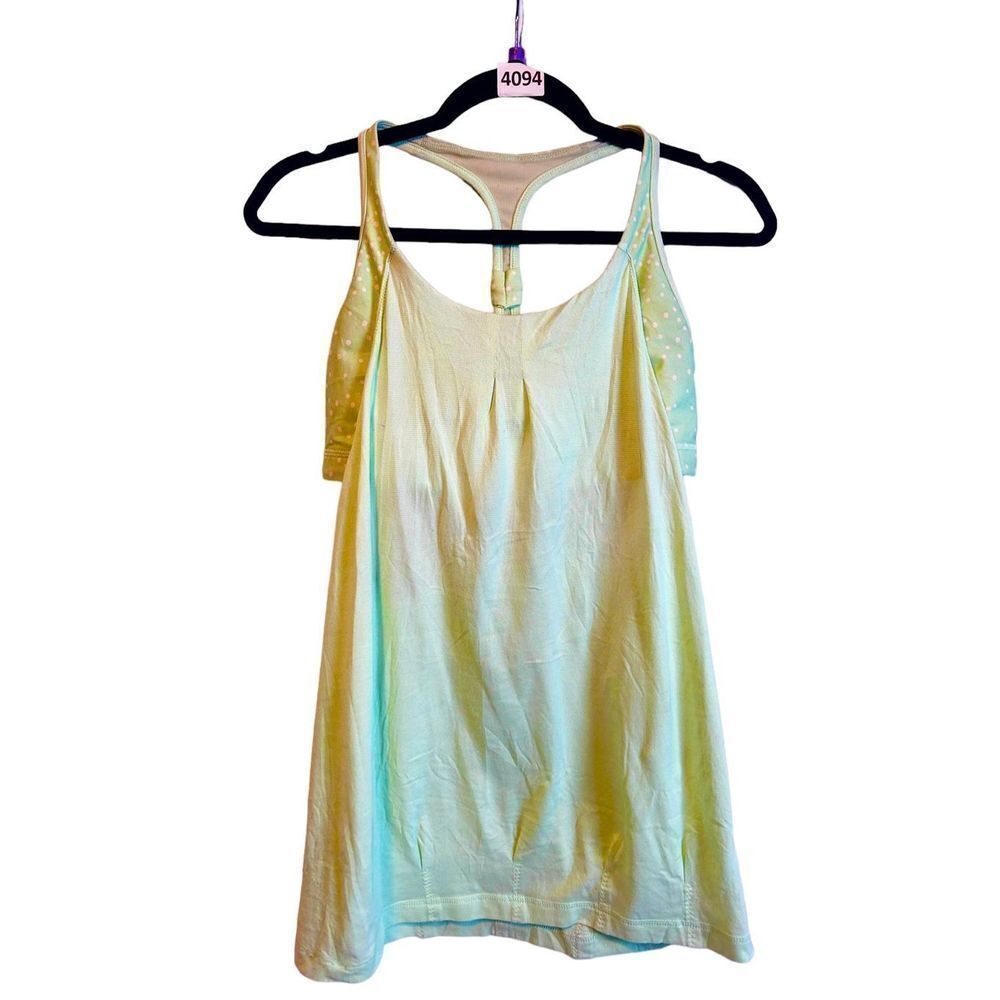 Lululemon practice freely mint green polka dot tank duo size 10 - Picture 6 of 12